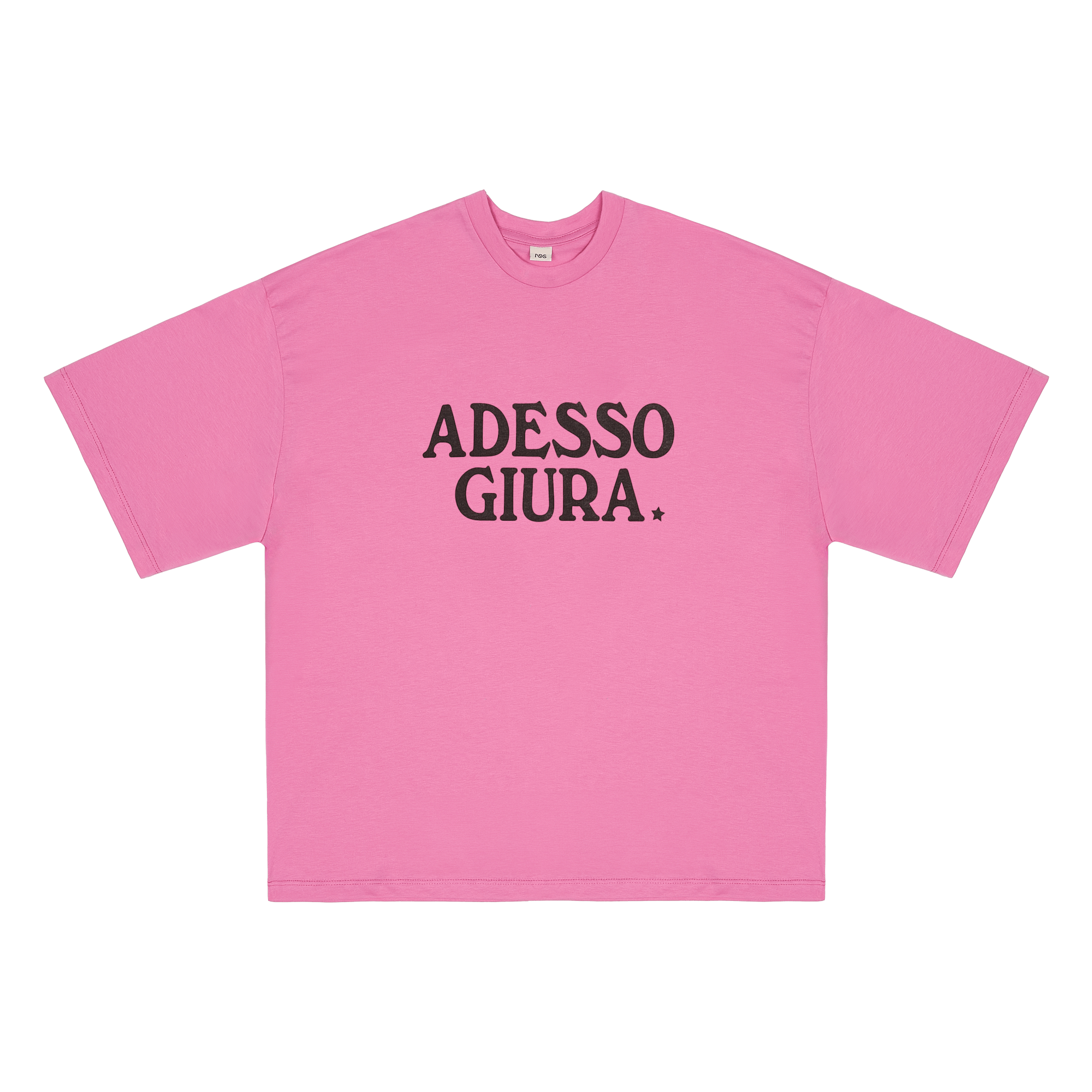 Boxy T-shirt "Adesso giura" Pink