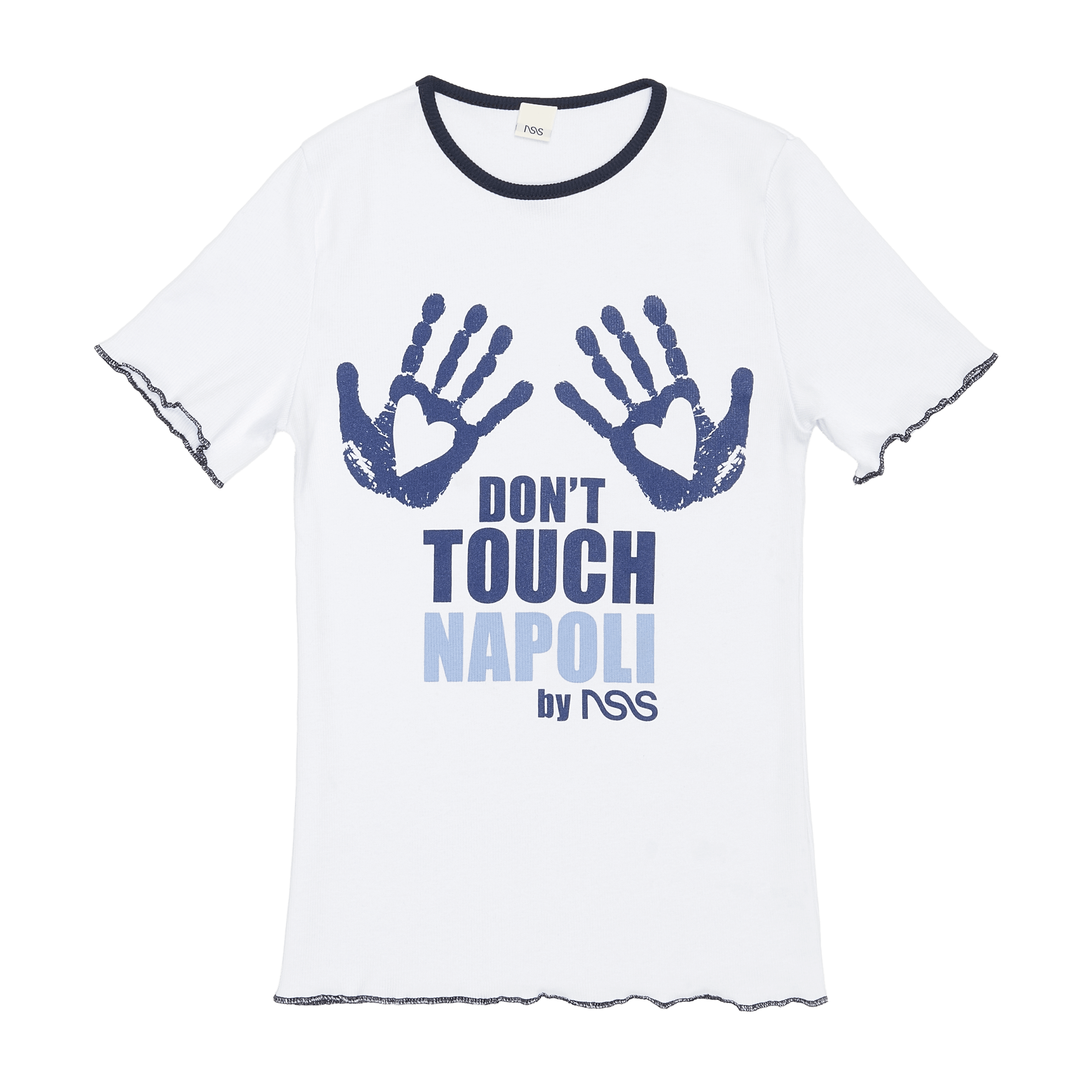 Don't Touch Napoli Tee White/Baby Blue