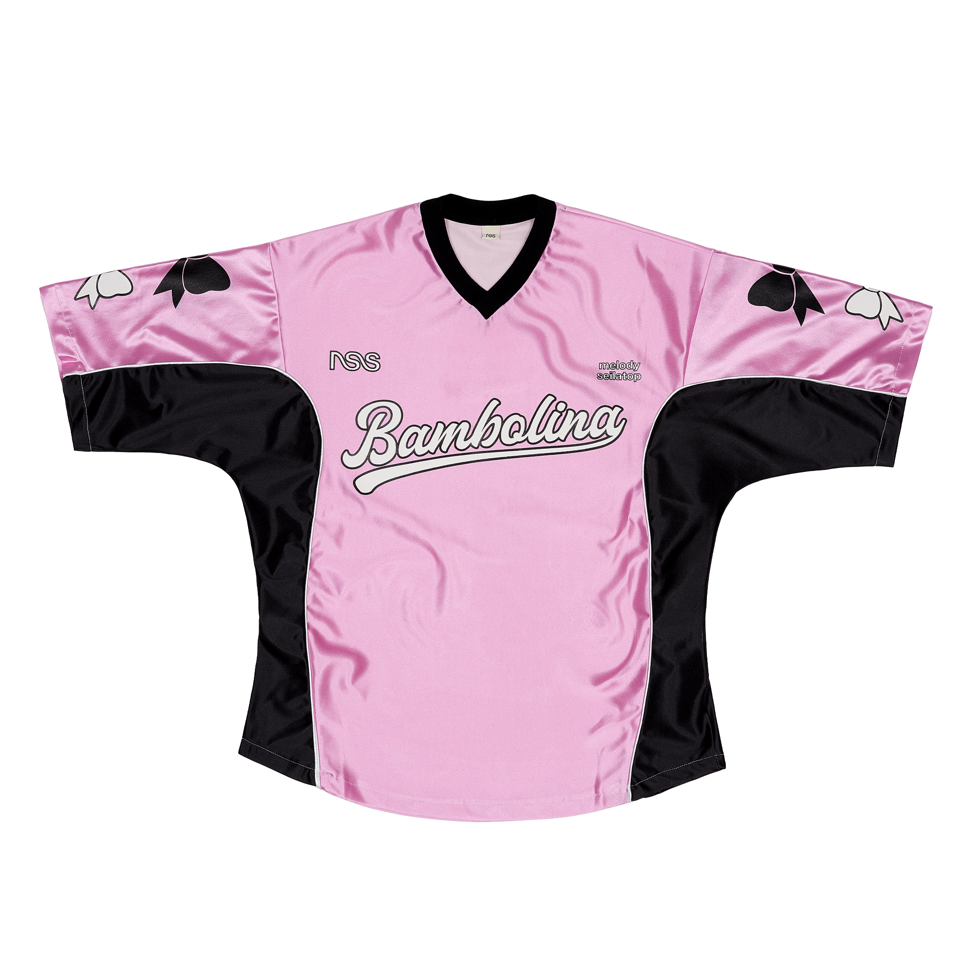 "Bambolina" Football Jersey Pink/Black