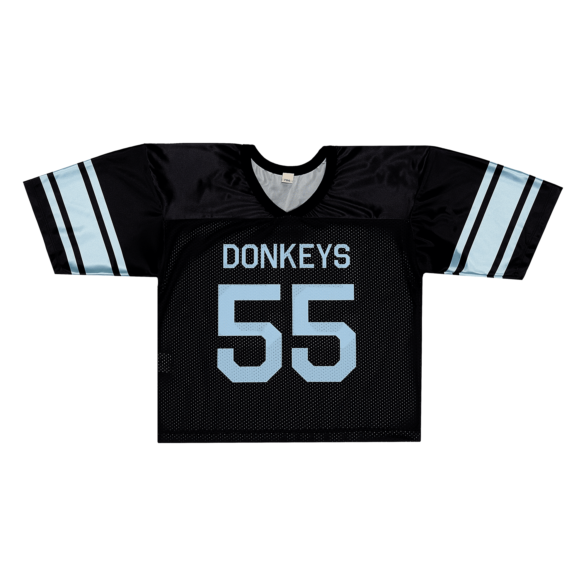 55 American Football Shirt Black/Baby Blue