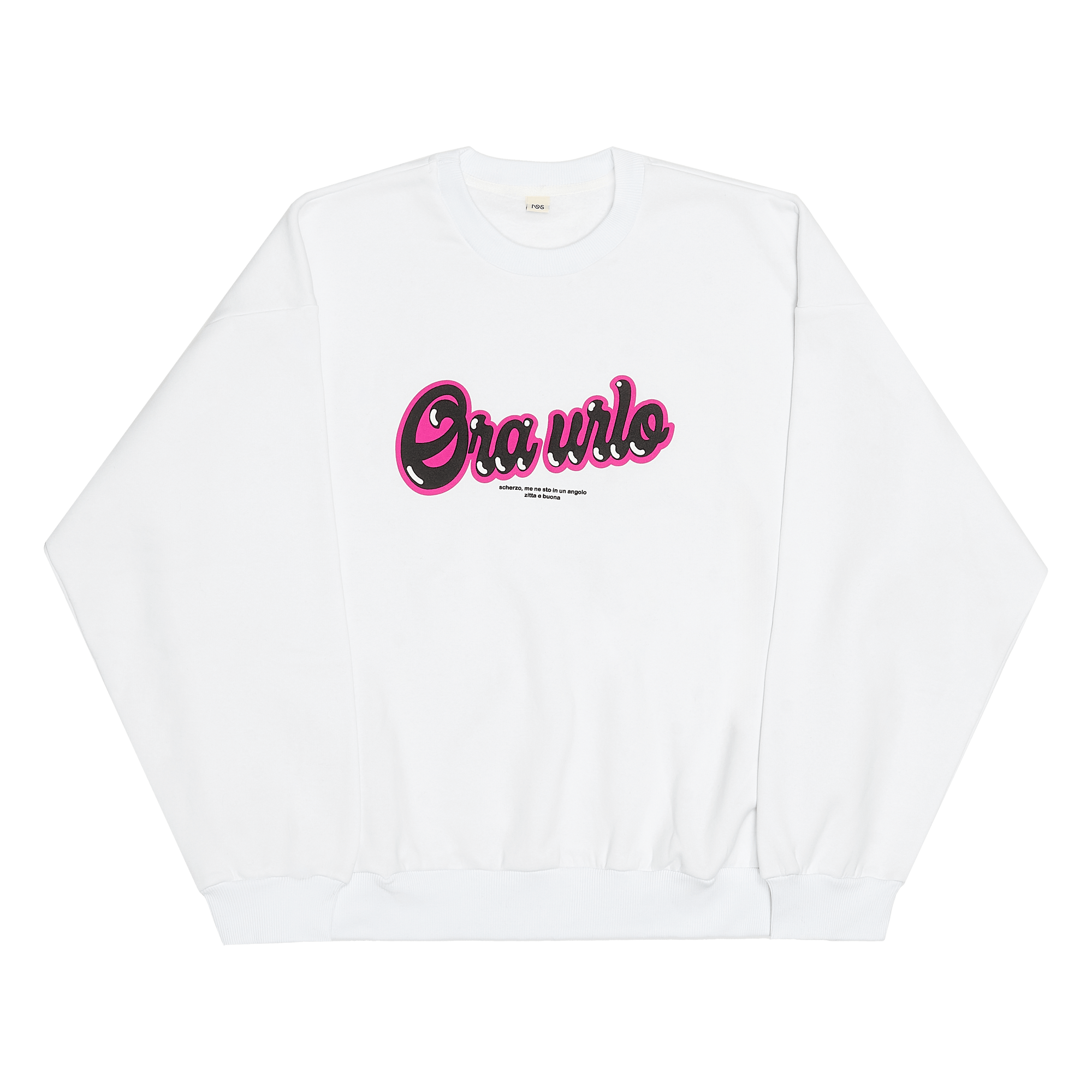 "Ora Urlo" College Sweatshirt White