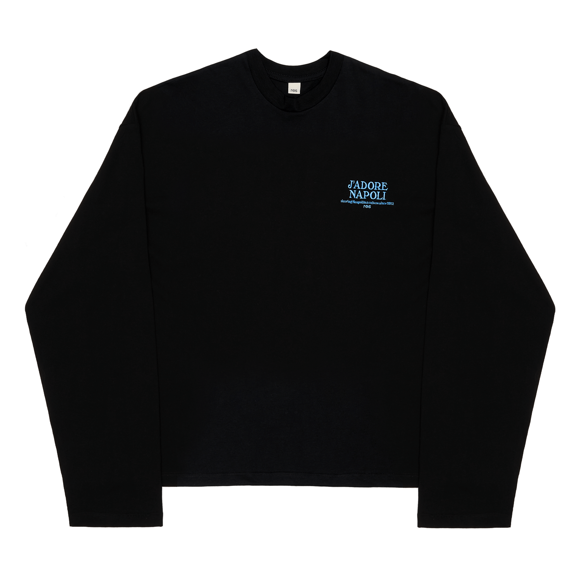 Embroidered Boxy Long Sleeve Black