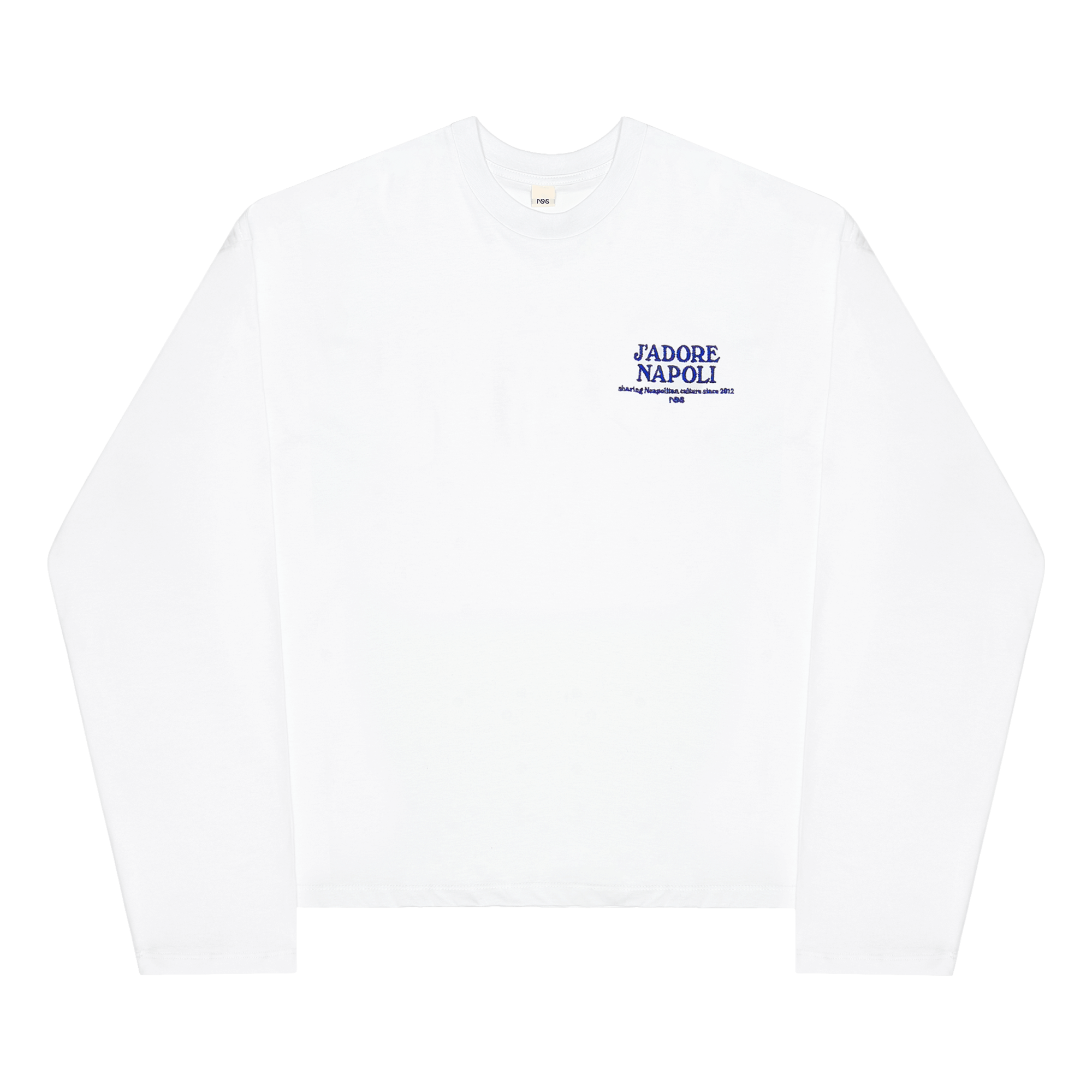 Embroidered Boxy Long Sleeve White